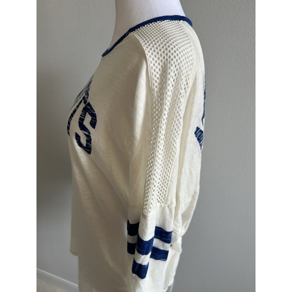 VTG New England Patriots Shirt 2XL Womens STARTER White 3/4 Jersey Sleeve 1990s - Picture 7 of 13